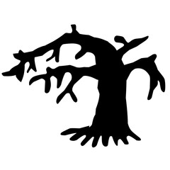 Spooky Halloween Tree Silhouette