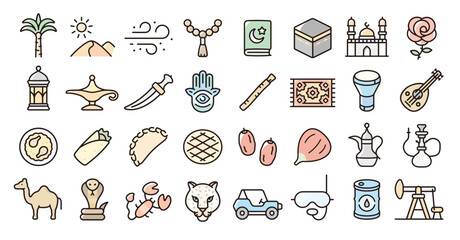 Saudi Arabia icon set