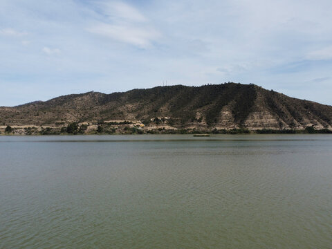 Ebro Rio in Spain with a reservoir and clear water for fishing, relaxing