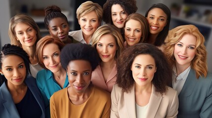Obraz premium Portrait group of diverse Female Politicians together, Generative AI