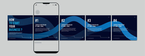 Set Of Instagram Carousel Post Template, Editable Instagram Carousel Post, social media carousel post for business, template eps 10.