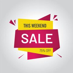 This weekend Sale tag. set for website and print, weekend discount tag. offer tag, Sale sticker set, Vector elements, eps10