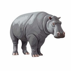 Fototapeta na wymiar hippopotamus vector on white background