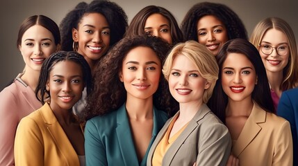 Obraz premium Portrait group of diverse Female Politicians together, Generative AI