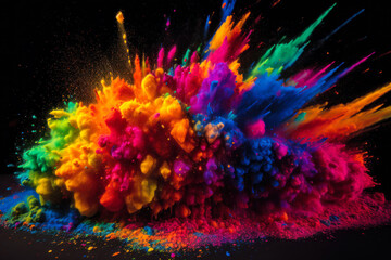 art colorful dust explosion blow generative ai