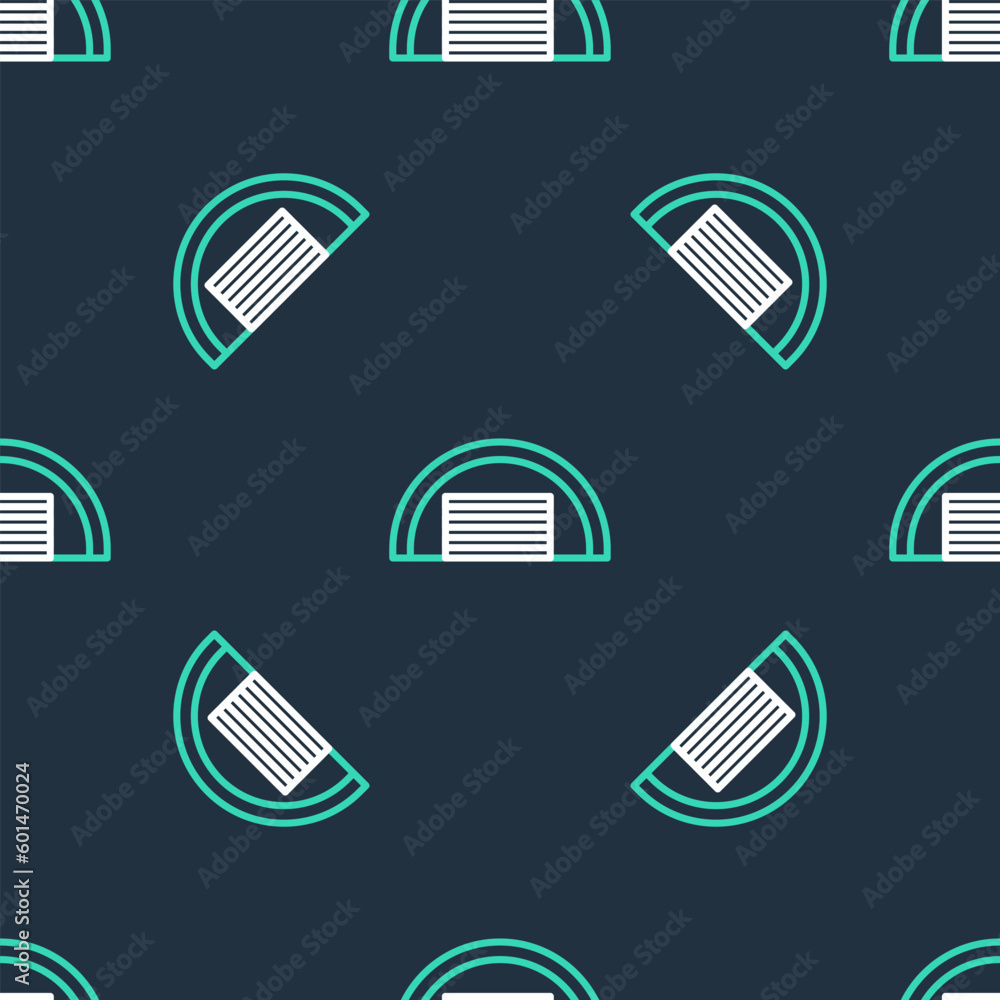 Poster line garage icon isolated seamless pattern on black background. vector