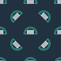 Line Garage icon isolated seamless pattern on black background. Vector