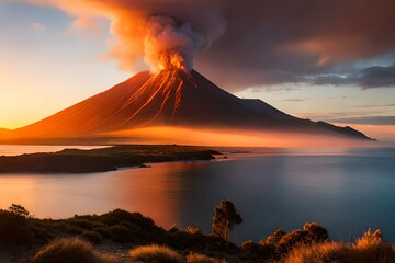 sunset in the mountains