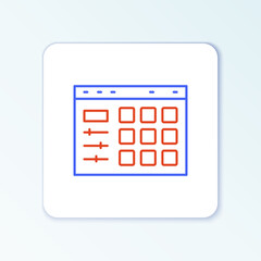 Line Drum machine icon isolated on white background. Musical equipment. Colorful outline concept. Vector