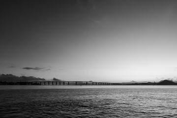 Fototapeta premium morning on the bay in black and white