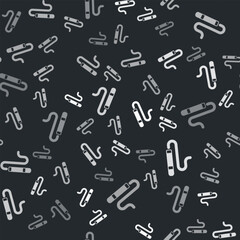 Fototapeta na wymiar Grey Cigar icon isolated seamless pattern on black background. Vector