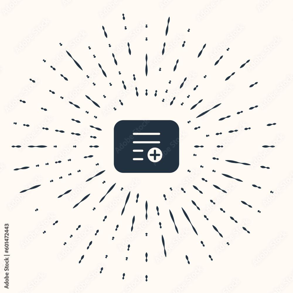 Poster grey add to playlist icon isolated on beige background. abstract circle random dots. vector