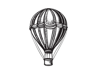 Air balloon, hand drawn illustrations, vector.