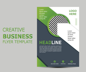 Business flyer design template for poster flyer. Graphic design layout with graphic elements and space for photo background 