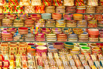 Fototapeta premium Shop selling exclusively bracelets in various colors