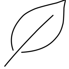 Black Line Leaf Icons