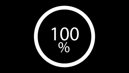 Modern luminous preloader, white circular progress loading bar. 3D animation