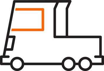 pickup truck line icon illustration