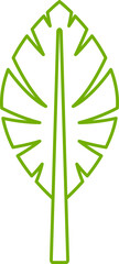 green leaf line illustration