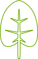 green leaf line illustration