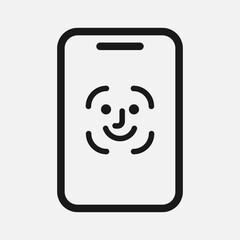 mobile phone face recognition id icon