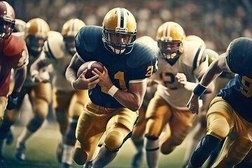 American football in stadium, Sport game day (Ai generated)
