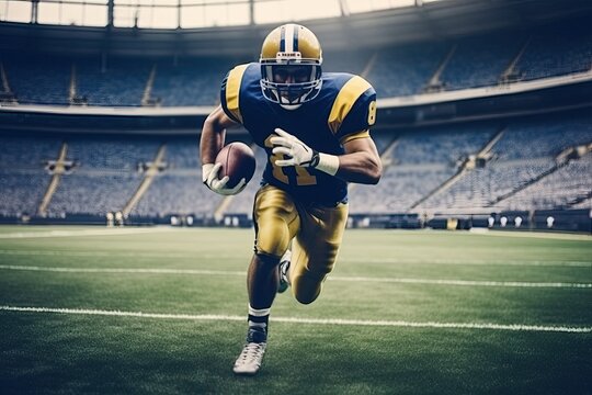 American football in stadium, Sport game day (Ai generated)
