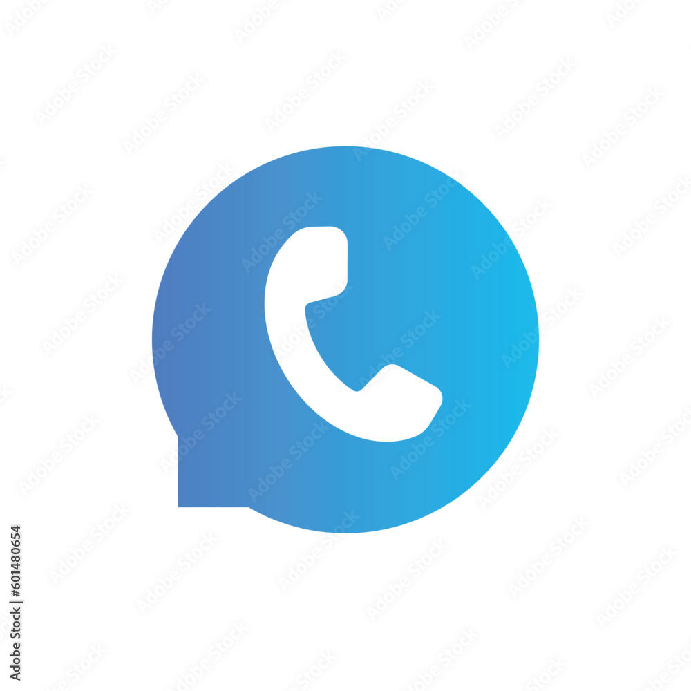 Poster call cell phone chat icon. vector support button