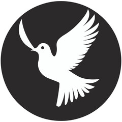 Fototapeta premium White Pigeon in Flight - A Striking Logo Design