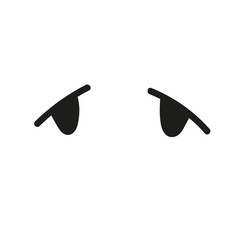 Sad Anime, Manga Eyes Disappointed Emotion. Cartoon, Y2K, Doodle cute marker t-shirt, hoodie print (Full Vector)