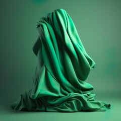 Green silk sheet, perfect textured background 