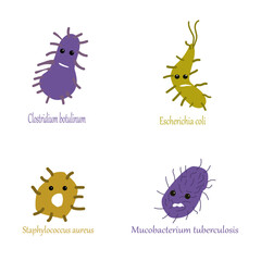 color illustration - a set of harmful bacteria