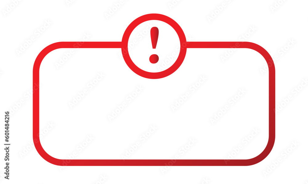 Poster exclamation line box attention vector text banner. important frame