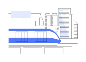 Monorail train abstract concept vector illustration.