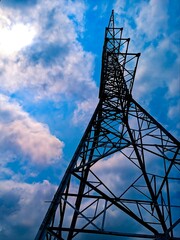Blue sky and power tower wallpaper