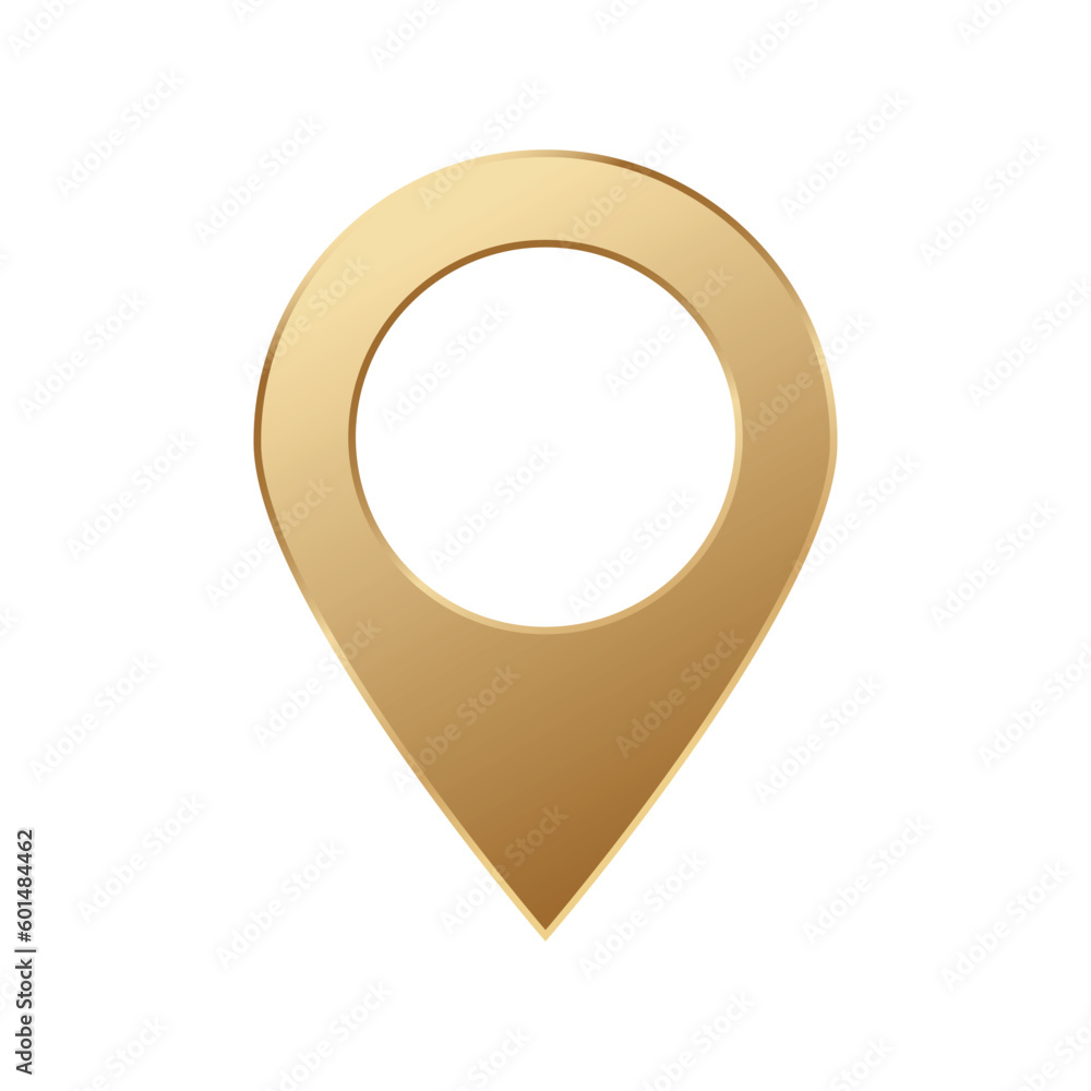 Poster golden map pin gold pointer