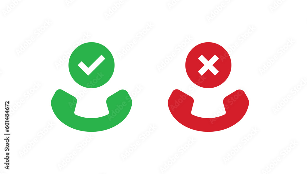 Poster accept or reject mobile phone call buttons vector