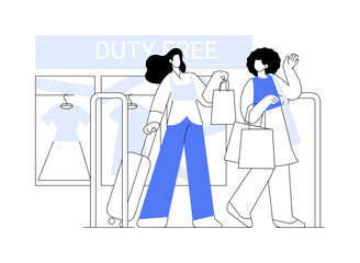 Obraz na płótnie Canvas Duty free shopping area abstract concept vector illustration.
