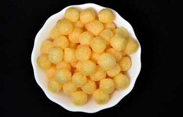 Corn chips with salt for beer. Delicious corn snack.