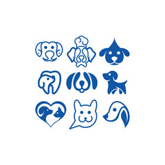 Animal Dog Set Icon Collection Creative Logo Design