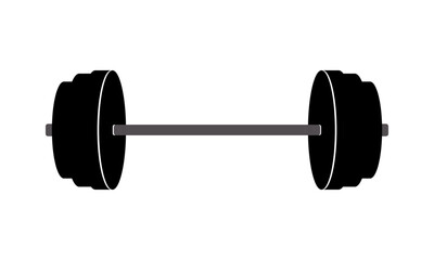 Barbell silhouette black and gray. Weightlifting.