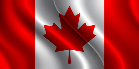 Canada Waving Flag Vector Background Illustration