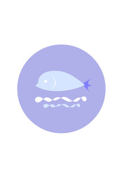 illustration of a blue fish