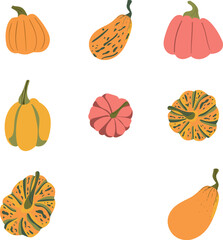Pumpkins set.