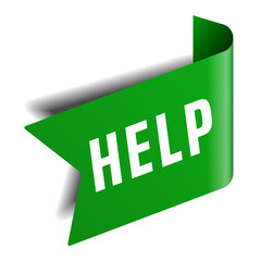 Colorful vector flat design banner help. This sign is well adapted for web design.