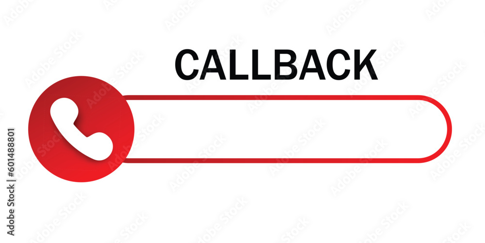 Poster callback mobile call back button vector illustration