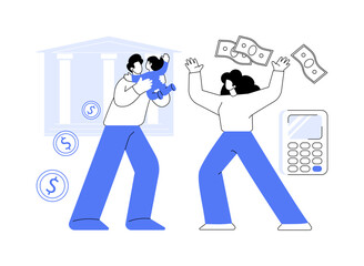 Dependant family member abstract concept vector illustration.