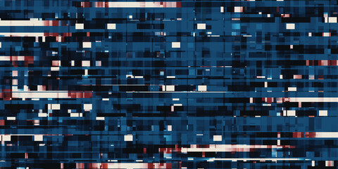 square of pixels blue led pixel background 3d illustration