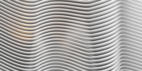 white parallel lines arc wave plastic tube surface distorted curve abstract background 3d illustration