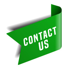 Colorful vector flat design banner contact us. This sign is well adapted for web design.